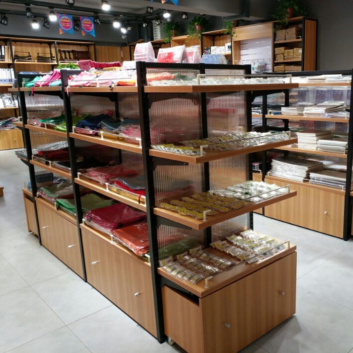 煙臺(tái)文具店選用鋼木貨架安裝實(shí)景